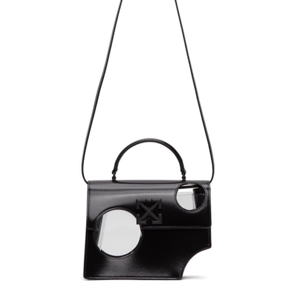 NWT Off-White Black Meteor 2.8 jitney leather Crossbody Bag (logo detached)